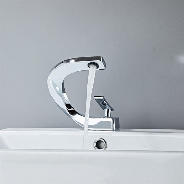 Tuqiu Basin Faucet Brushed Gold Bathroom Mixer Tap Black/Nickel/Chrome Wash basin Faucet Hot and Cold Sink Faucet New