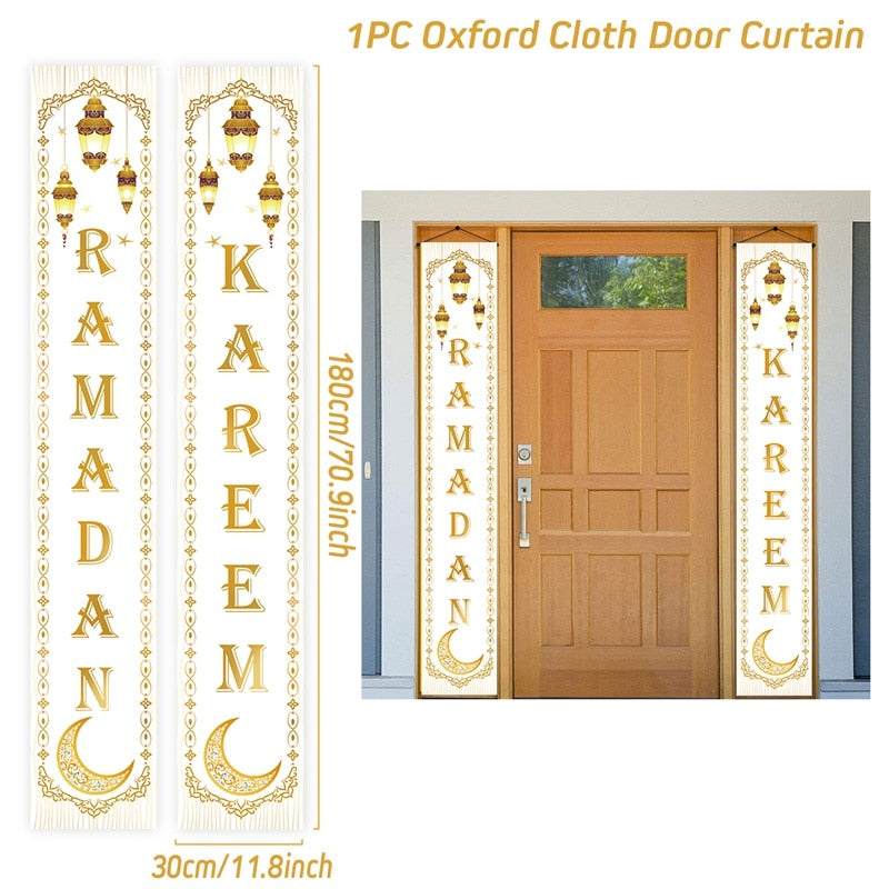 Eid Mubarak Door Banner Ramadan Kareem Banner Ramadan Decoration For Home Islamic Muslim Party Decor Eid Al Adha Gifts