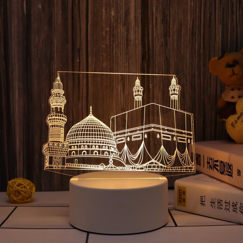 Eid Mubarak Decor Night Light Islamic Muslim Ramadan Decoration 2023 Ramadan Mubarak Decorations for Home Eid Al Adha Gift