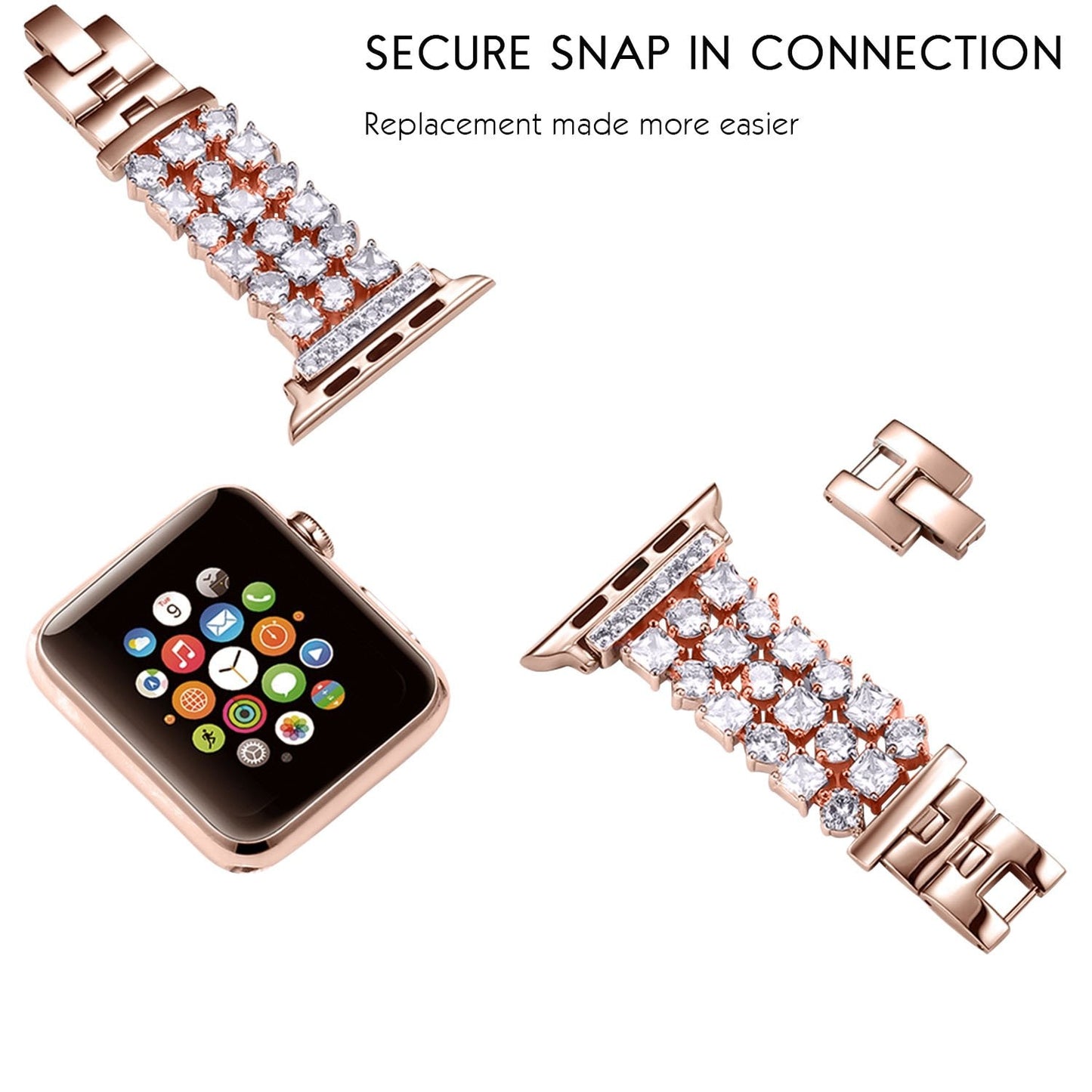 Women Diamond Strap for Apple Watch Ultra 49mm 8 7 45mm 6 SE 5 41mm 40/44mm Luxury Replacement Bracelet for iWatch Band Series