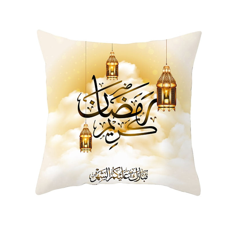 2023 Eid Mubarak Pillowcase Decor for Home Sofa Cushion Cover Islamic Ramadan Kareem Decoration Mosque Muslim Pillow Cover Gifts