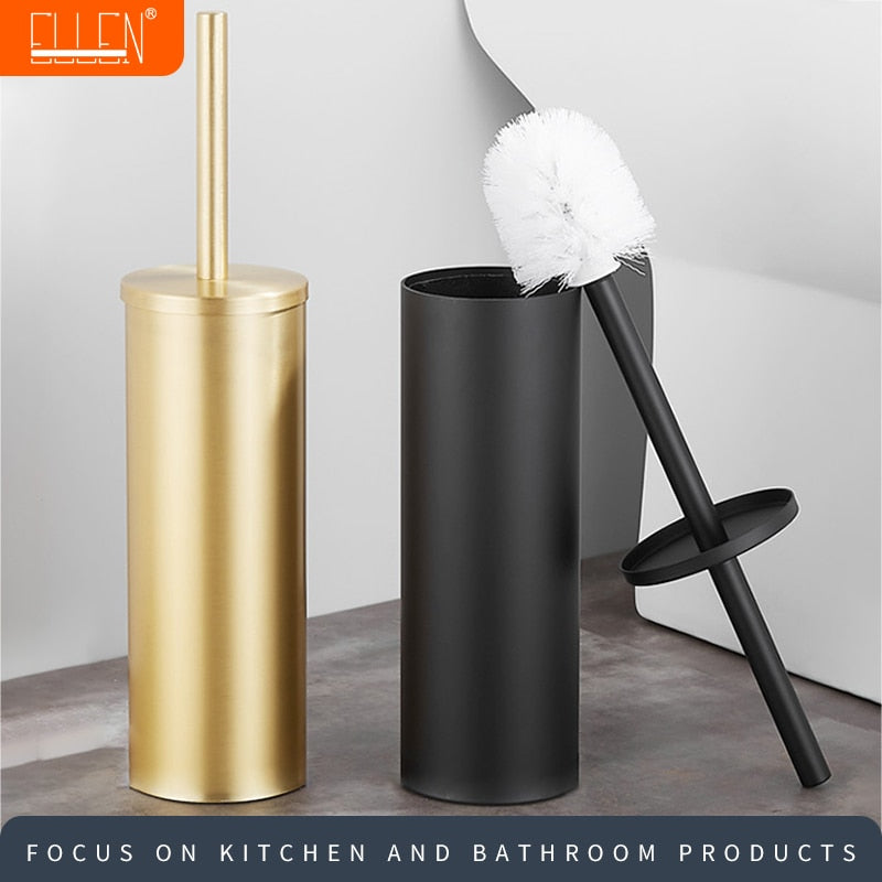 ELLEN Toilet Brush Holder Bathroom Cleaning Set Flooring Stand Black Bathroom Storage and Organization ML117