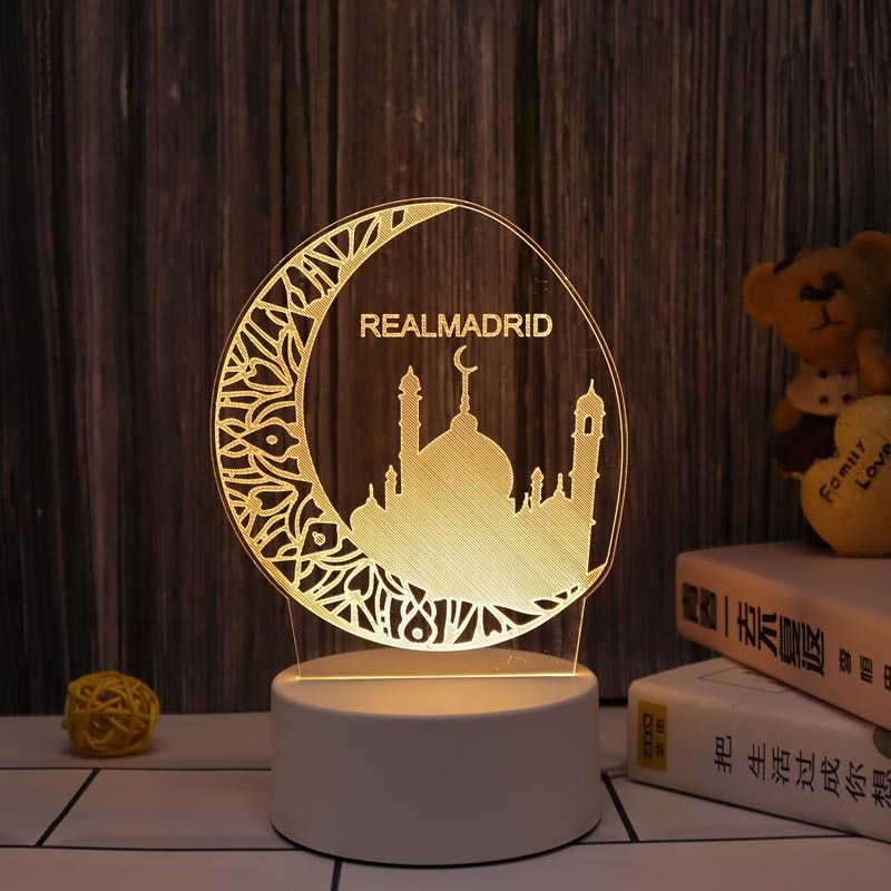 Eid Mubarak Decor Night Light Islamic Muslim Ramadan Decoration 2023 Ramadan Mubarak Decorations for Home Eid Al Adha Gift