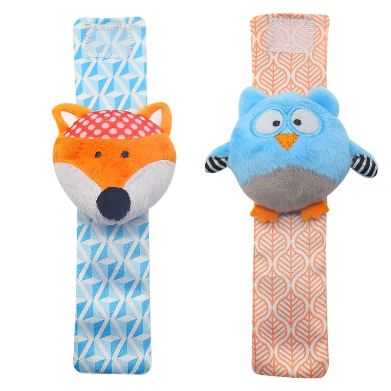 Infant Socks Wrist Rattle Toys Baby Toys 0-12 Months Newborn Cartoon Animal Plush Socks Wrist Strap Rattle For Baby Girl Boy Hot