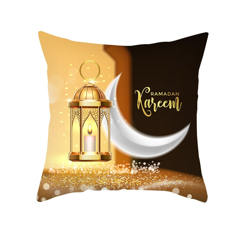 2023 Eid Mubarak Pillowcase Decor for Home Sofa Cushion Cover Islamic Ramadan Kareem Decoration Mosque Muslim Pillow Cover Gifts