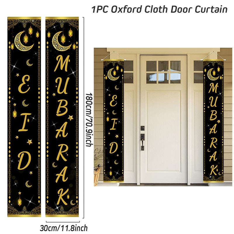 Eid Mubarak Door Banner Ramadan Kareem Banner Ramadan Decoration For Home Islamic Muslim Party Decor Eid Al Adha Gifts