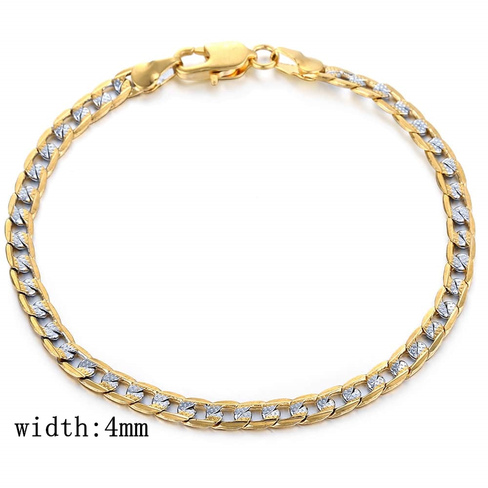 Trendsmax Gold Color Chain Necklace For Men Women Cuban Link Chain Male Necklace Fashion Men&#39;s Jewelry Wholesale Gifts 4mm GN64