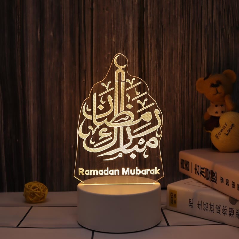 Eid Mubarak Decor Night Light Islamic Muslim Ramadan Decoration 2023 Ramadan Mubarak Decorations for Home Eid Al Adha Gift