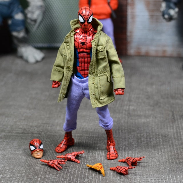 Marvel 6&quot; Action Figure Classic Spider Man Red Blue Spiderman Peter Parker Legendsclothing Amazing Pizza One:12 Toys Model Doll