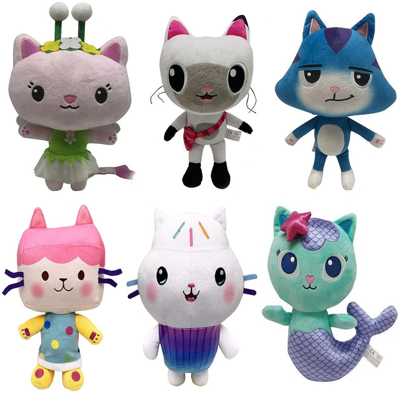 Hot 25Cm Gabby Dollhouse Plush Toy Mercat Cartoon Stuffed Animals Mermaid Cat Mermaid Plushie Dolls Kids Birthday Gifts