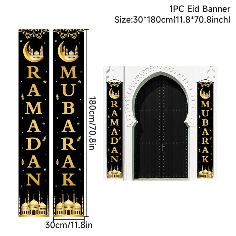 Eid Mubarak Door Banner Ramadan Kareem Banner Ramadan Decoration For Home Islamic Muslim Party Decor Eid Al Adha Gifts