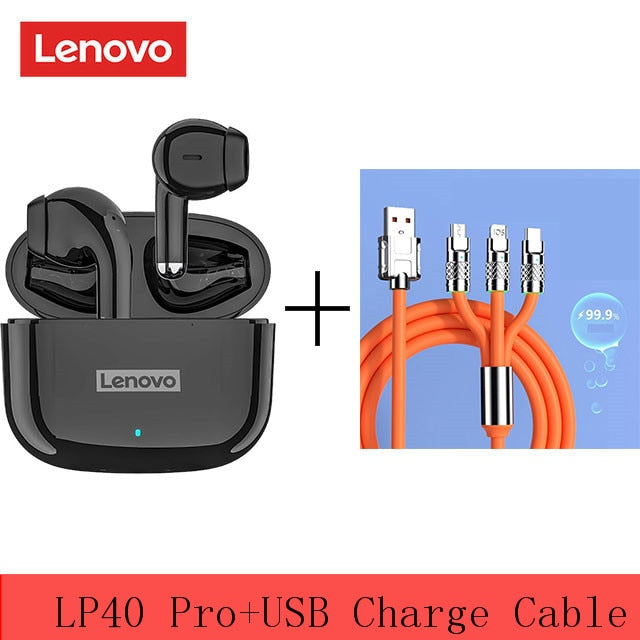 Original Lenovo LP40 Pro TWS Wireless Earphone Bluetooth 5.1 Dual Stereo Noise Reduction Bass Touch Control 250mAh New 2022