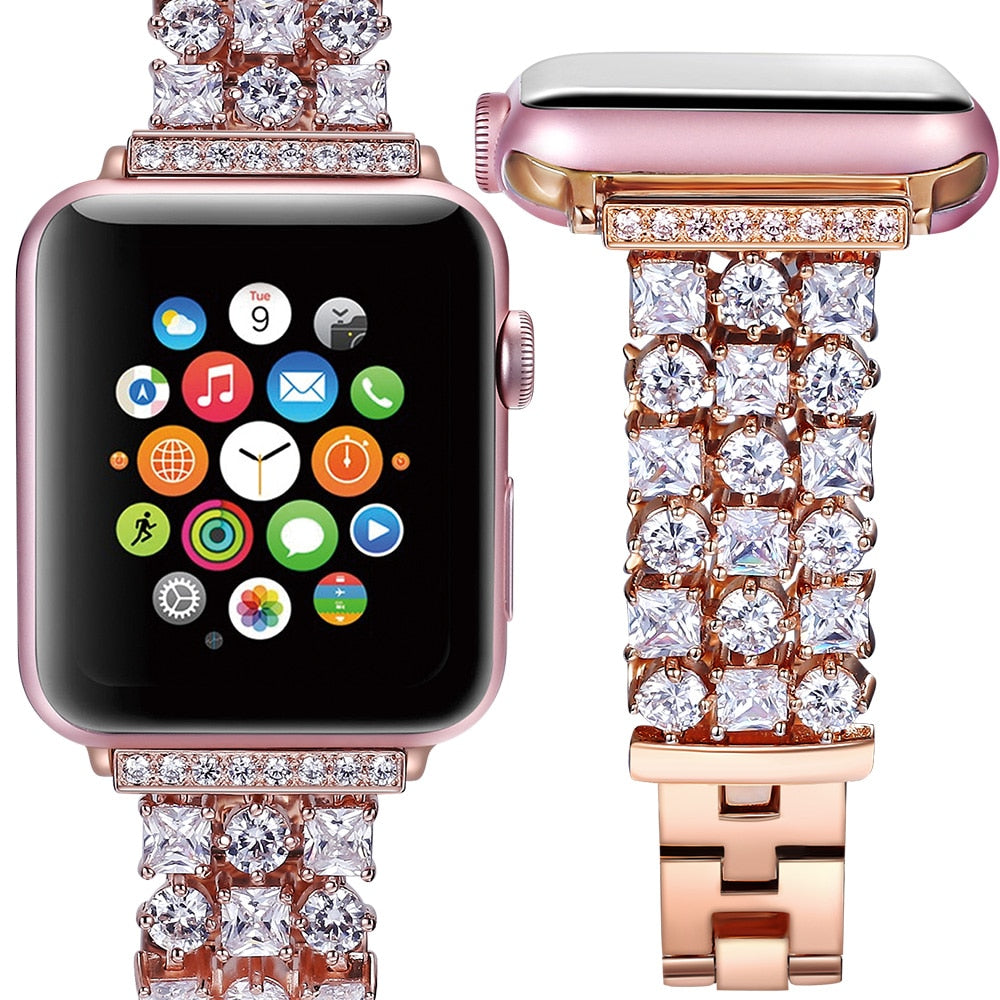 Women Diamond Strap for Apple Watch Ultra 49mm 8 7 45mm 6 SE 5 41mm 40/44mm Luxury Replacement Bracelet for iWatch Band Series