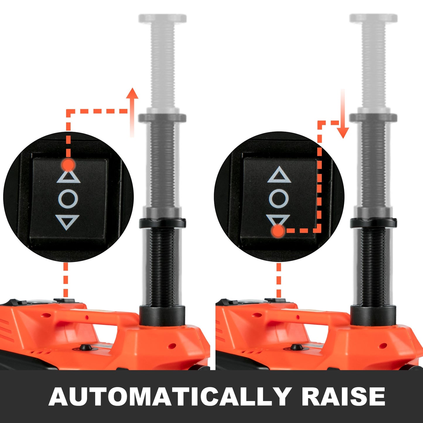 VEVOR 5 Ton 12V Car Jack Electric Hydraulic Jack Kit 45CM + Wrench Tire Inflator LED Light Portable Tire Lifting Car Repair Tool