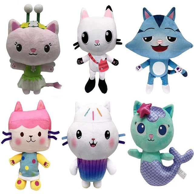 Hot 25Cm Gabby Dollhouse Plush Toy Mercat Cartoon Stuffed Animals Mermaid Cat Mermaid Plushie Dolls Kids Birthday Gifts