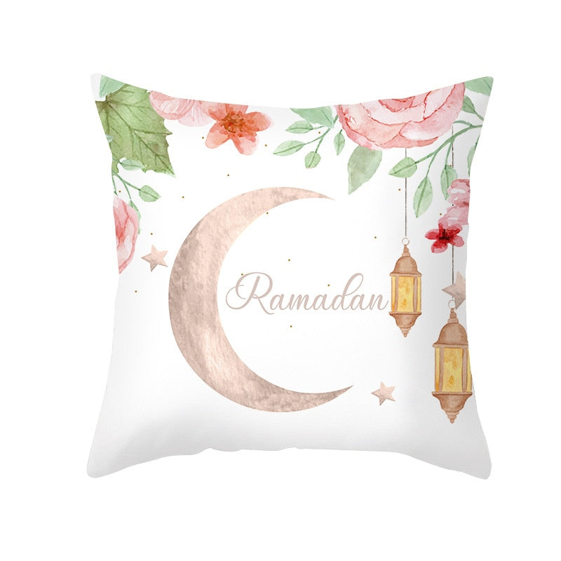 2023 Eid Mubarak Pillowcase Decor for Home Sofa Cushion Cover Islamic Ramadan Kareem Decoration Mosque Muslim Pillow Cover Gifts