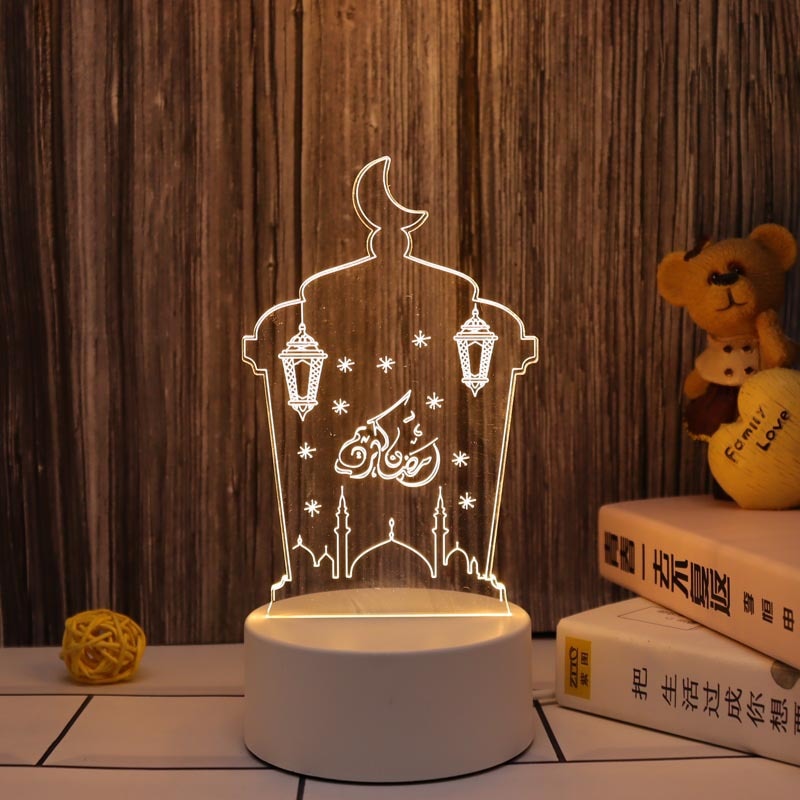 Eid Mubarak Decor Night Light Islamic Muslim Ramadan Decoration 2023 Ramadan Mubarak Decorations for Home Eid Al Adha Gift