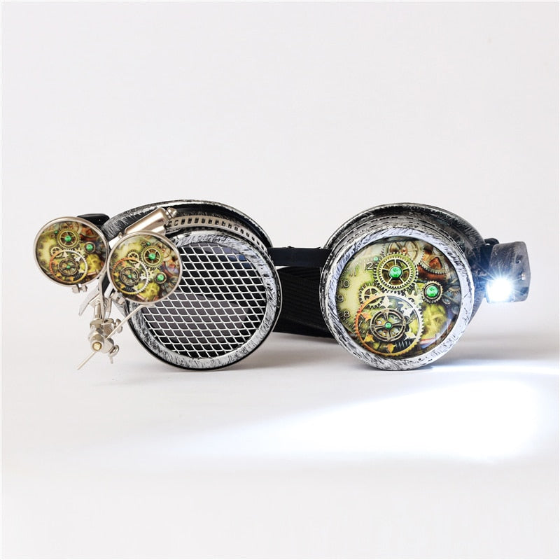 FLORATA Rivet Goggles Men Women Steampunk Vintage Round Sun Glasses Gothic Goggles Vintage Retro Punk Sunglass