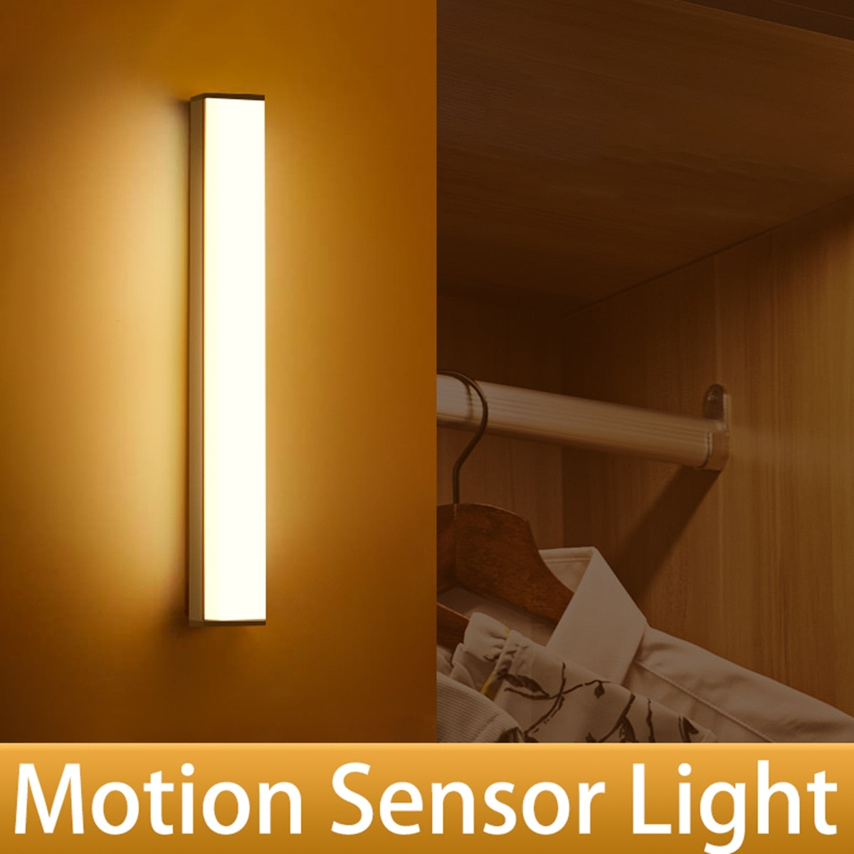 USB Rechargeable Night Light Led Light Under Cabinet Light Motion Sensor Closet Light Kitchen Bedroom Detector Lamp