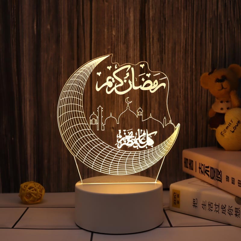 Eid Mubarak Decor Night Light Islamic Muslim Ramadan Decoration 2023 Ramadan Mubarak Decorations for Home Eid Al Adha Gift