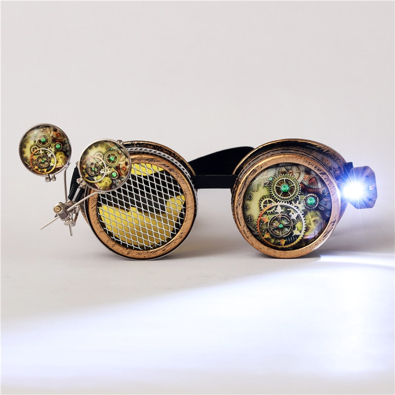 FLORATA Rivet Goggles Men Women Steampunk Vintage Round Sun Glasses Gothic Goggles Vintage Retro Punk Sunglass