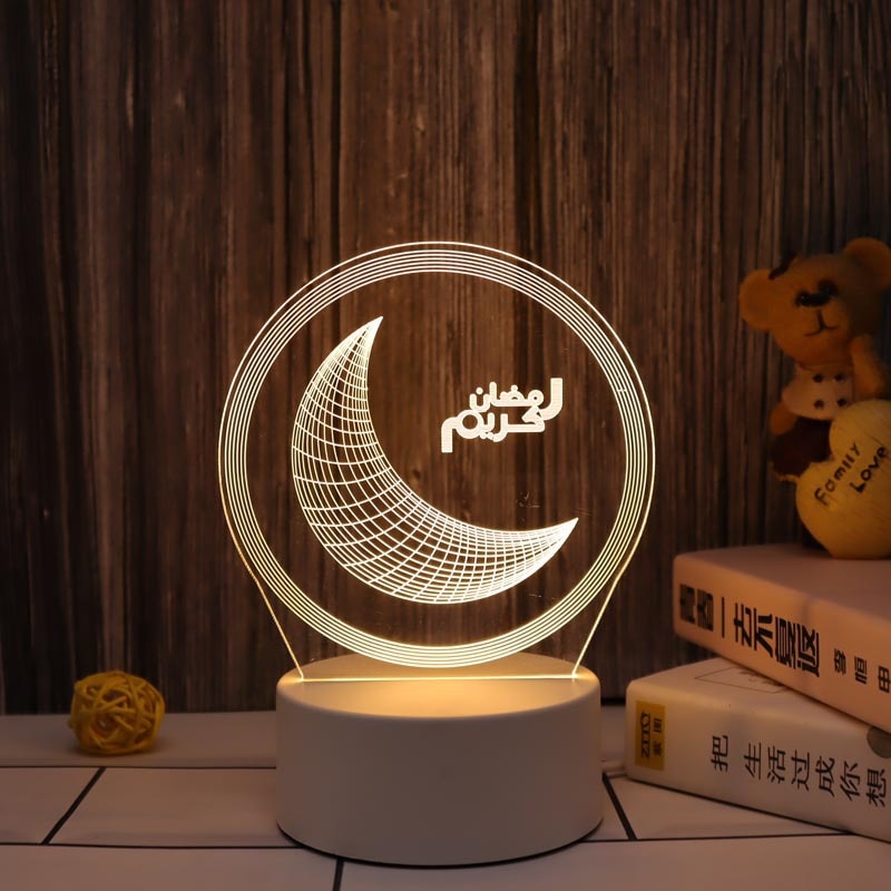 Eid Mubarak Decor Night Light Islamic Muslim Ramadan Decoration 2023 Ramadan Mubarak Decorations for Home Eid Al Adha Gift