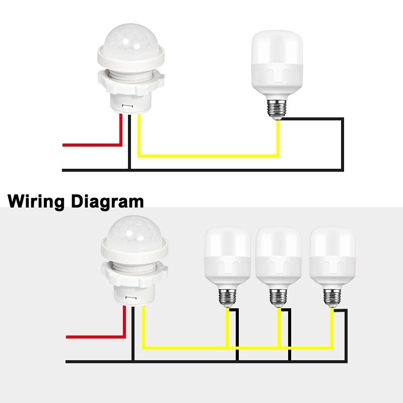 110/220V PIR Infrared Motion Sensor Switch Auto on Off Light Switch PIR Sensor Detector Light Switch Led Sensitive Night Lamp