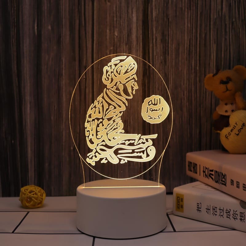 Eid Mubarak Decor Night Light Islamic Muslim Ramadan Decoration 2023 Ramadan Mubarak Decorations for Home Eid Al Adha Gift