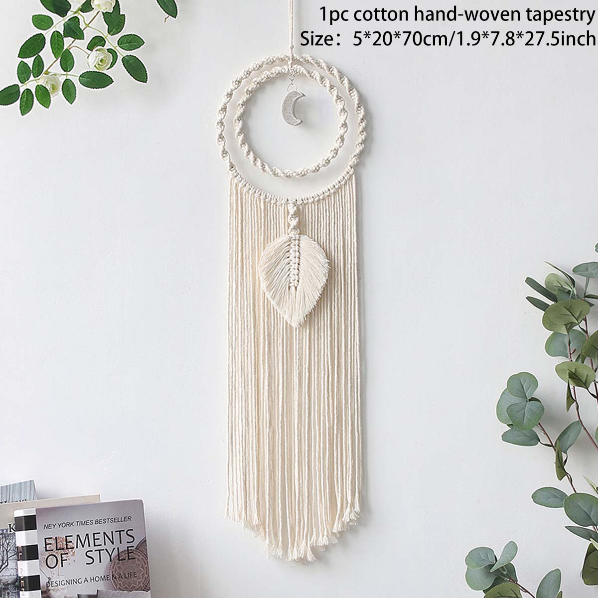 Macrame Dream Catcher Nordic Moon Star Hanging Wall Tapestry Ramadan Decoration for Home Eid Mubrack Room Decor Boho Kid Nursery