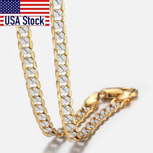 Trendsmax Gold Color Chain Necklace For Men Women Cuban Link Chain Male Necklace Fashion Men&#39;s Jewelry Wholesale Gifts 4mm GN64