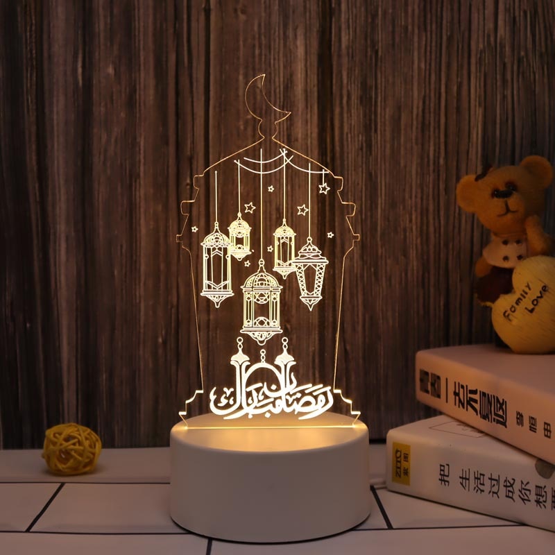 Eid Mubarak Decor Night Light Islamic Muslim Ramadan Decoration 2023 Ramadan Mubarak Decorations for Home Eid Al Adha Gift