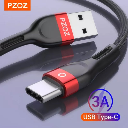 PZOZ USB Type C Cable Fast Charging Wire Data Cord USB C Cable 2M 3M For Samsung Xiaomi Mi Redmi Mobile Phone USBC TypeC Charger