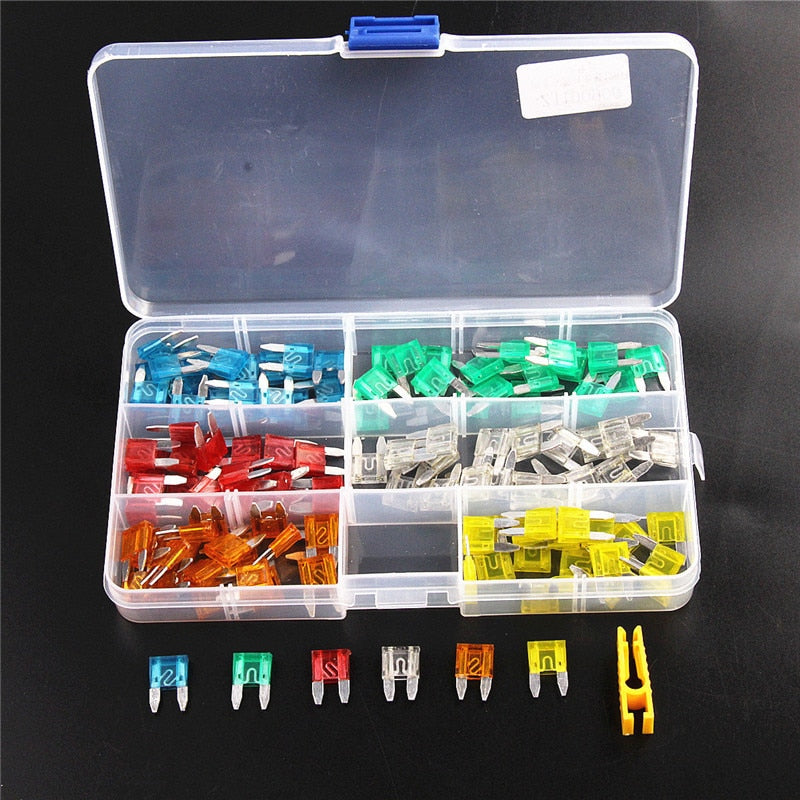 120Pcs Profile S/M Size Blade Car Fuse Assortment Set for Auto Car Truck  5/10/15/20/25/30A Fuse with Plastic Box