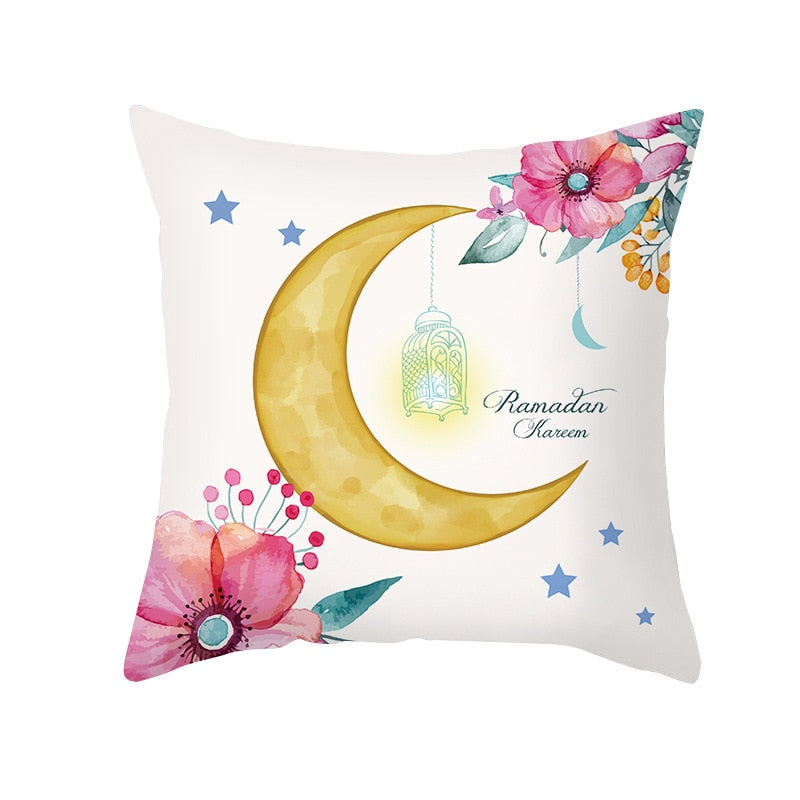 2023 Eid Mubarak Pillowcase Decor for Home Sofa Cushion Cover Islamic Ramadan Kareem Decoration Mosque Muslim Pillow Cover Gifts