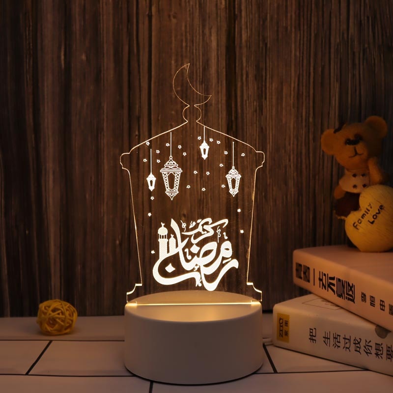 Eid Mubarak Decor Night Light Islamic Muslim Ramadan Decoration 2023 Ramadan Mubarak Decorations for Home Eid Al Adha Gift