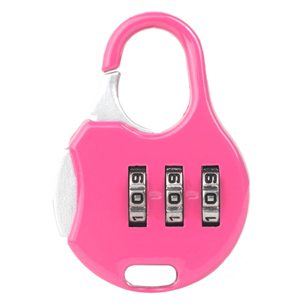 3 Digit Code Combination Password Lock Portable Travel Mini Zinc Carrying Luggage Case Security Lock Backpack Lock Padlock Tool