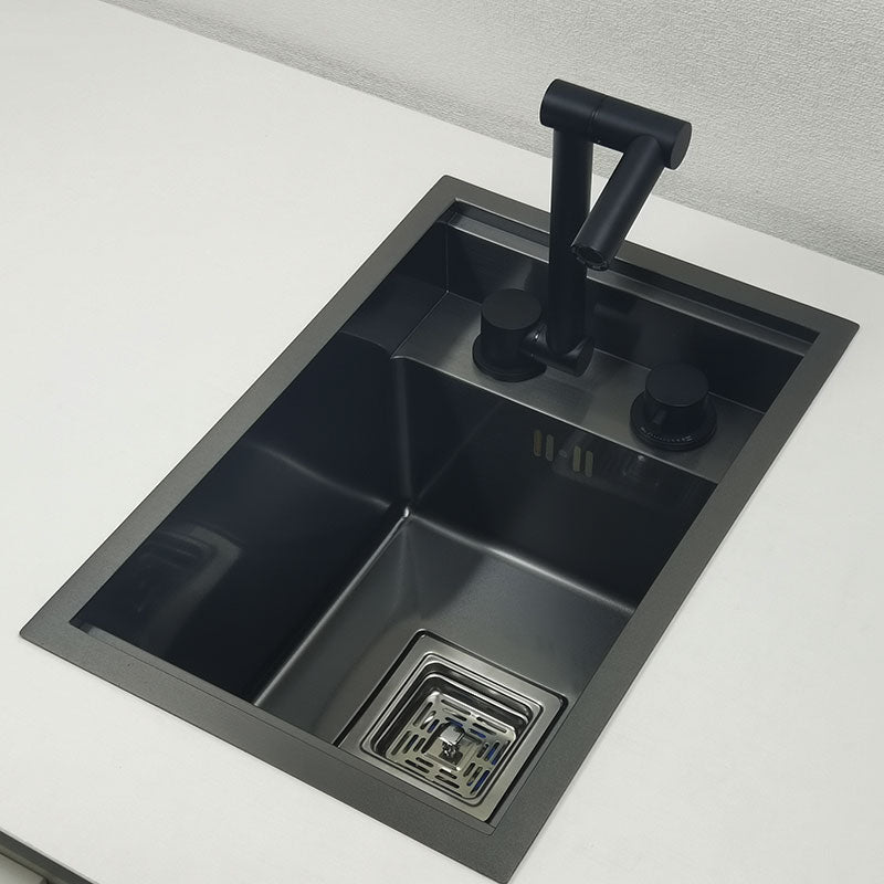 Hidden black Kitchen sink Single bowl Bar Small Size sink Stainless Steel Balcony sink Concealed black kitchen sink Bar sink