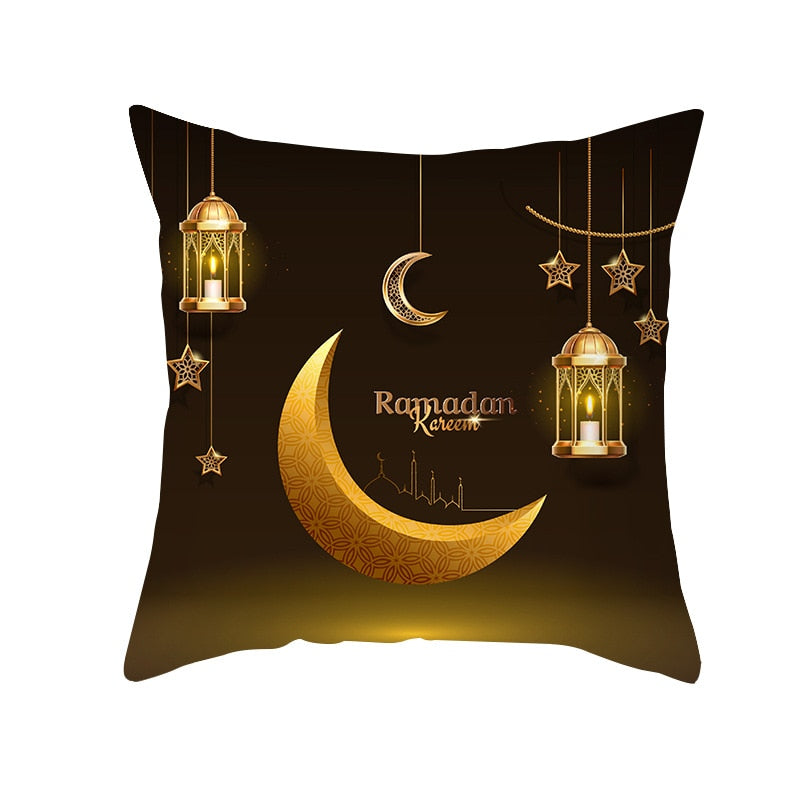 2023 Eid Mubarak Pillowcase Decor for Home Sofa Cushion Cover Islamic Ramadan Kareem Decoration Mosque Muslim Pillow Cover Gifts