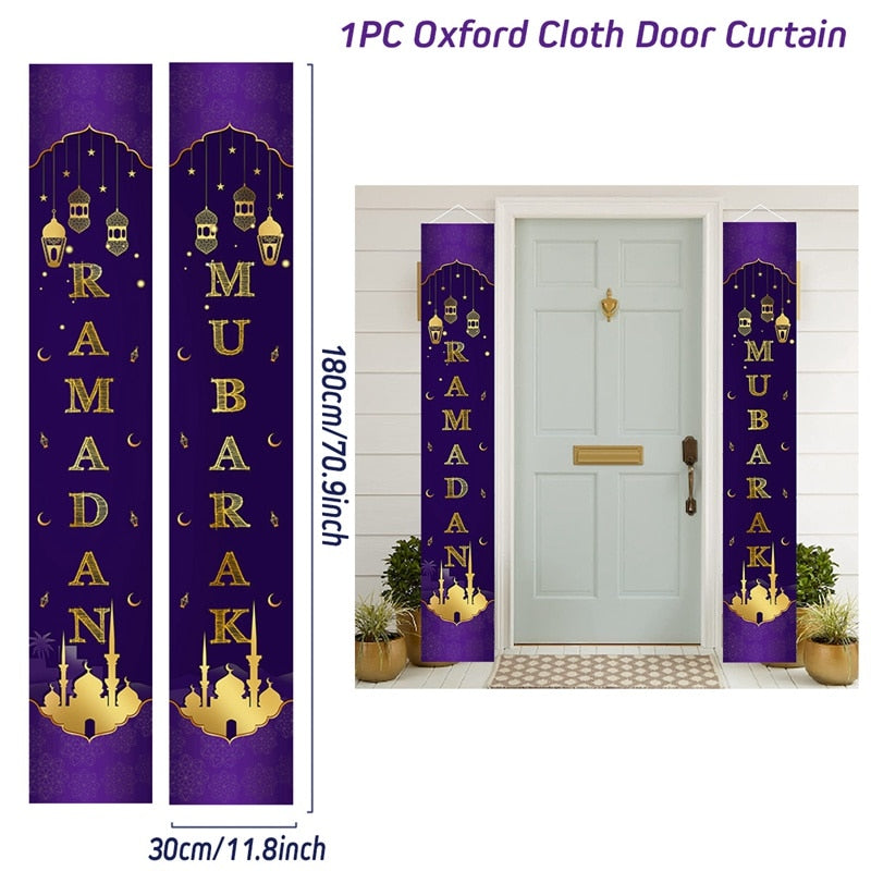 Eid Mubarak Door Banner Ramadan Kareem Banner Ramadan Decoration For Home Islamic Muslim Party Decor Eid Al Adha Gifts