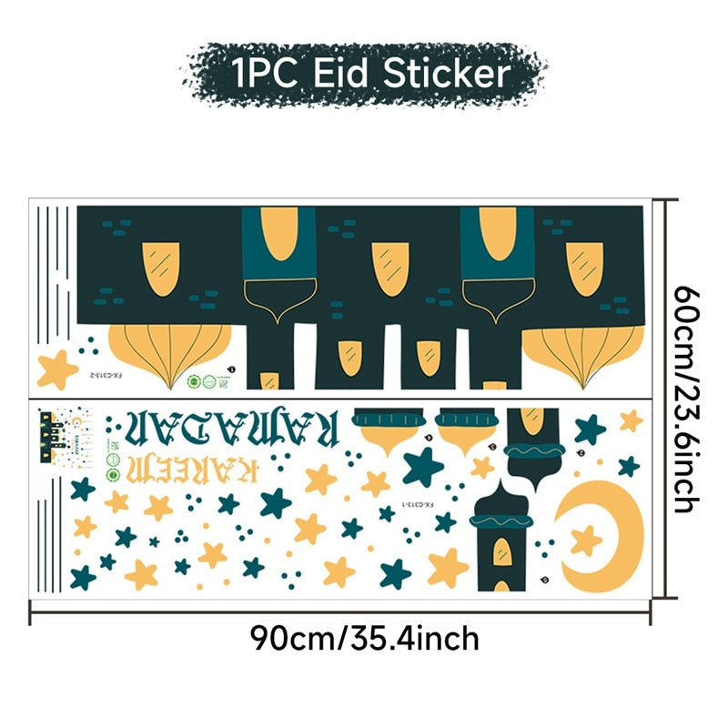 Eid Mubarak Decor Window Sticker Kareem Ramadan Decoration For Home Islamic Muslim Party Decor Mubarak Ramadan Wall Sticker Gift