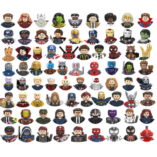 Hot Marvel Avengers DIY Mini 3D Superhero Model Character Set Building Blocks Assembly Toys Children&#39;s Birthday Gifts Boys Girls