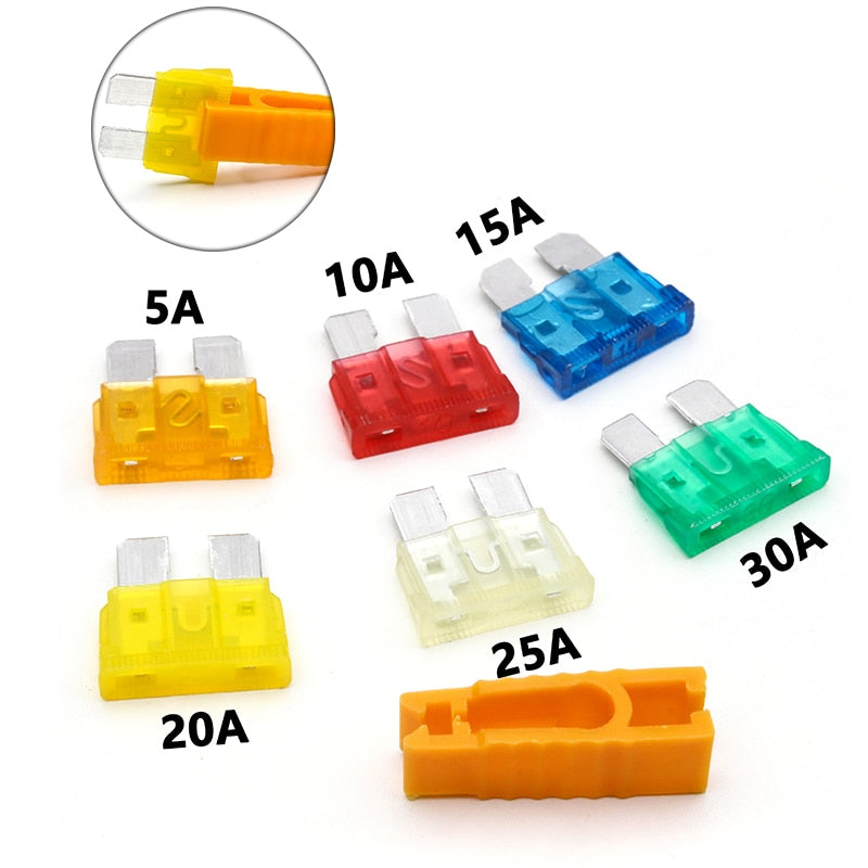 120Pcs Profile S/M Size Blade Car Fuse Assortment Set for Auto Car Truck  5/10/15/20/25/30A Fuse with Plastic Box