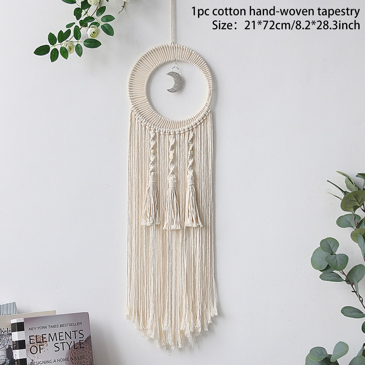 Macrame Dream Catcher Nordic Moon Star Hanging Wall Tapestry Ramadan Decoration for Home Eid Mubrack Room Decor Boho Kid Nursery