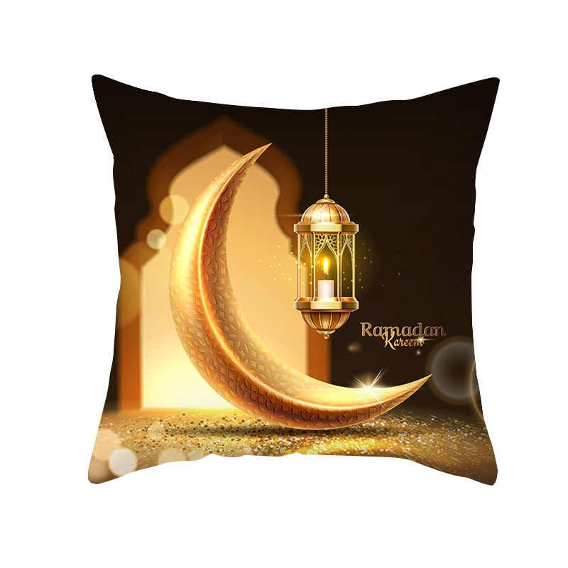 2023 Eid Mubarak Pillowcase Decor for Home Sofa Cushion Cover Islamic Ramadan Kareem Decoration Mosque Muslim Pillow Cover Gifts