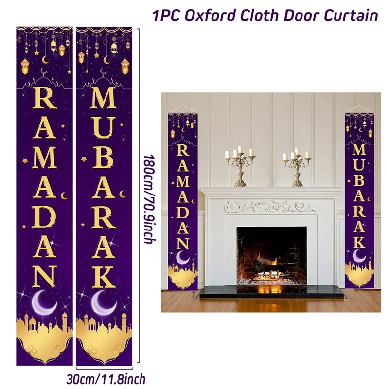 Eid Mubarak Door Banner Ramadan Kareem Banner Ramadan Decoration For Home Islamic Muslim Party Decor Eid Al Adha Gifts