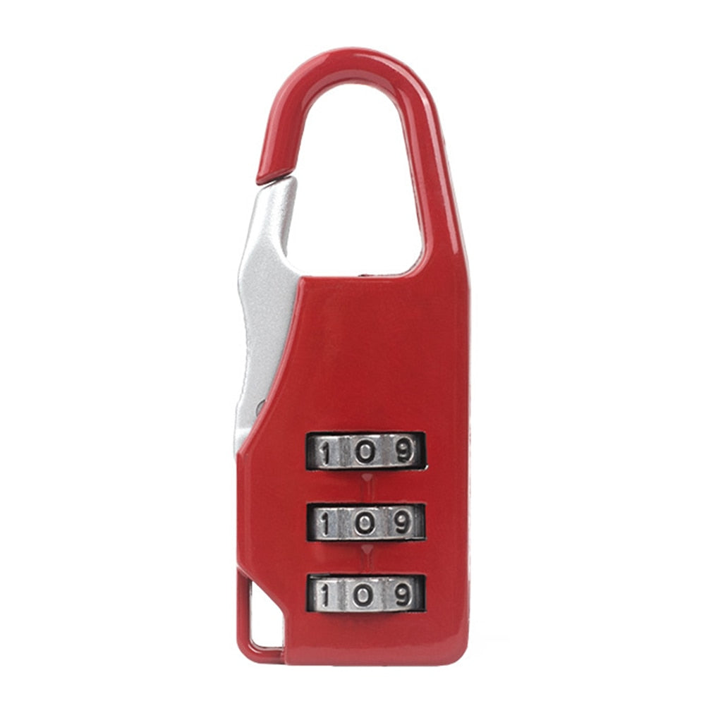 3 Digit Code Combination Password Lock Portable Travel Mini Zinc Carrying Luggage Case Security Lock Backpack Lock Padlock Tool