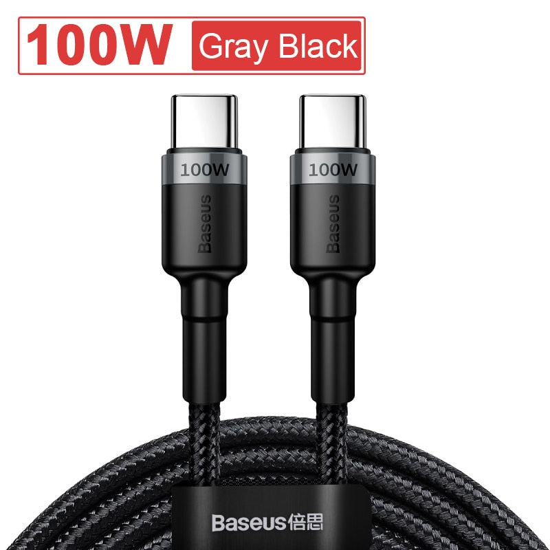 Baseus USB C to USB Type C Cable for MacBook Pro Quick Charge 3.0 100W PD Fast Charging for Samsung Xiaomi mi Charge Cable