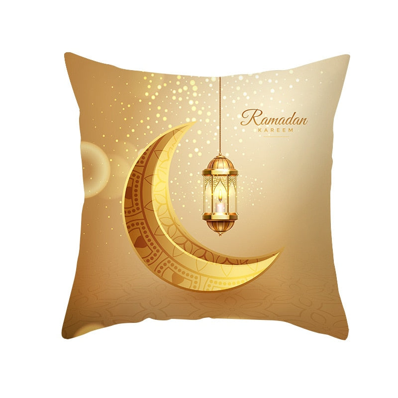 2023 Eid Mubarak Pillowcase Decor for Home Sofa Cushion Cover Islamic Ramadan Kareem Decoration Mosque Muslim Pillow Cover Gifts