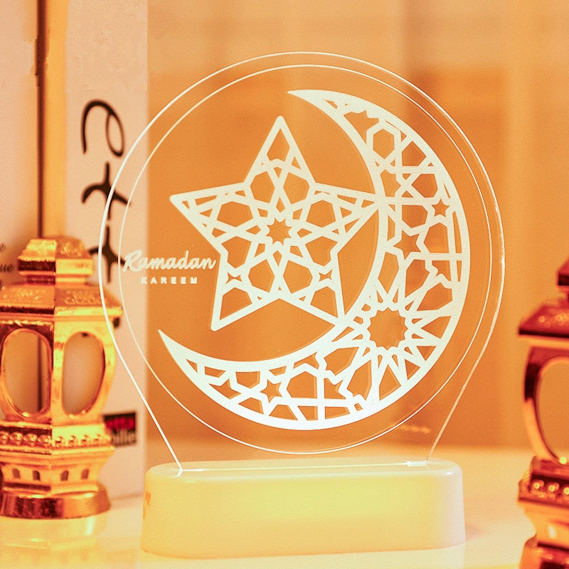 Eid Mubarak Decor Night Light Islamic Muslim Ramadan Decoration 2023 Ramadan Mubarak Decorations for Home Eid Al Adha Gift