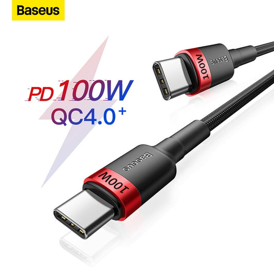 Baseus USB C to USB Type C Cable for MacBook Pro Quick Charge 3.0 100W PD Fast Charging for Samsung Xiaomi mi Charge Cable